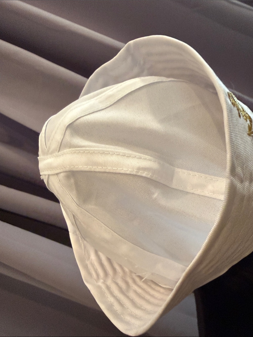 BRAND NEW White Sailor Cap with Gold Anchor Embroidery - Picture 2 of 5